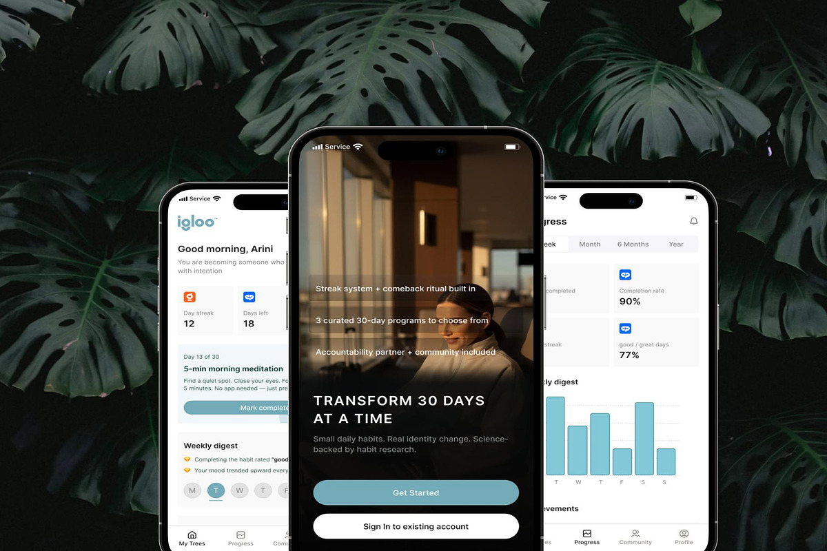 Habit Tracker Personal Growth UI Kit, an UI Kit Template by Creative Perspective (Photo 1 of 4)