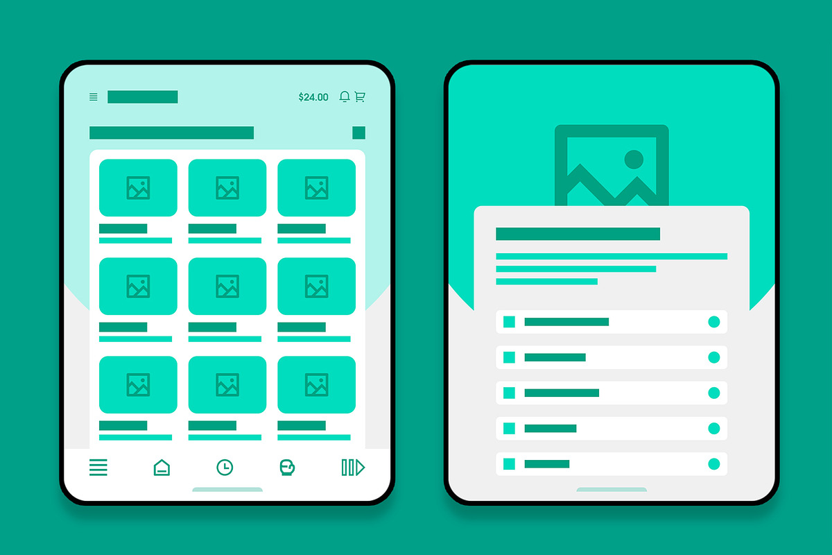 Futuristic Tablet App Wireframe preview 2