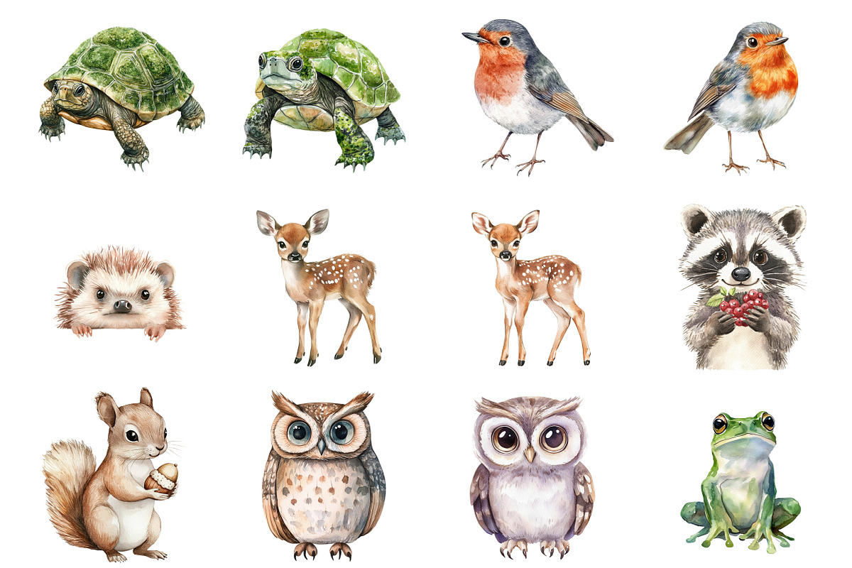 Woodland Animals Clipart, an Illustration by Design Market (Photo 3 of 5)