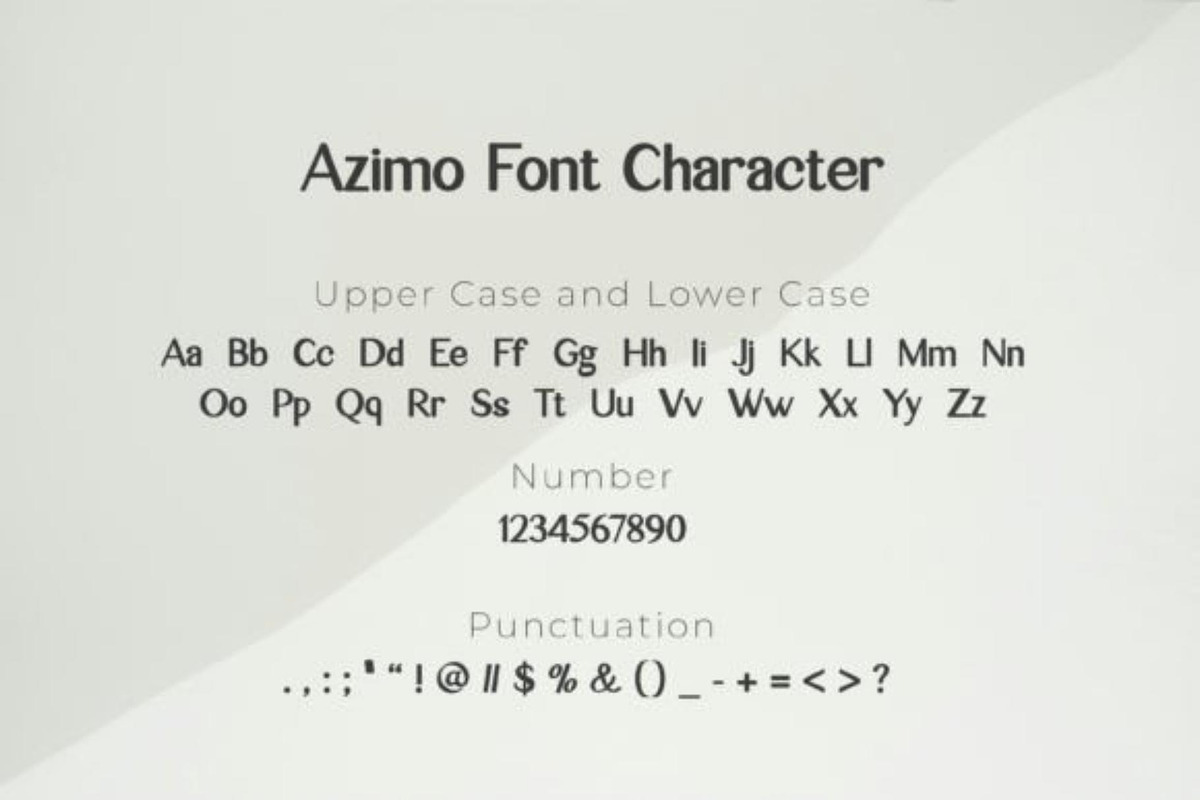 Azimo | Modern Sans Serif Font, a Script Font by Akrinity Digital (Photo 2 of 3)