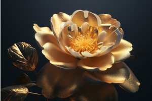 Gold Camellia Flower Plant. Generate