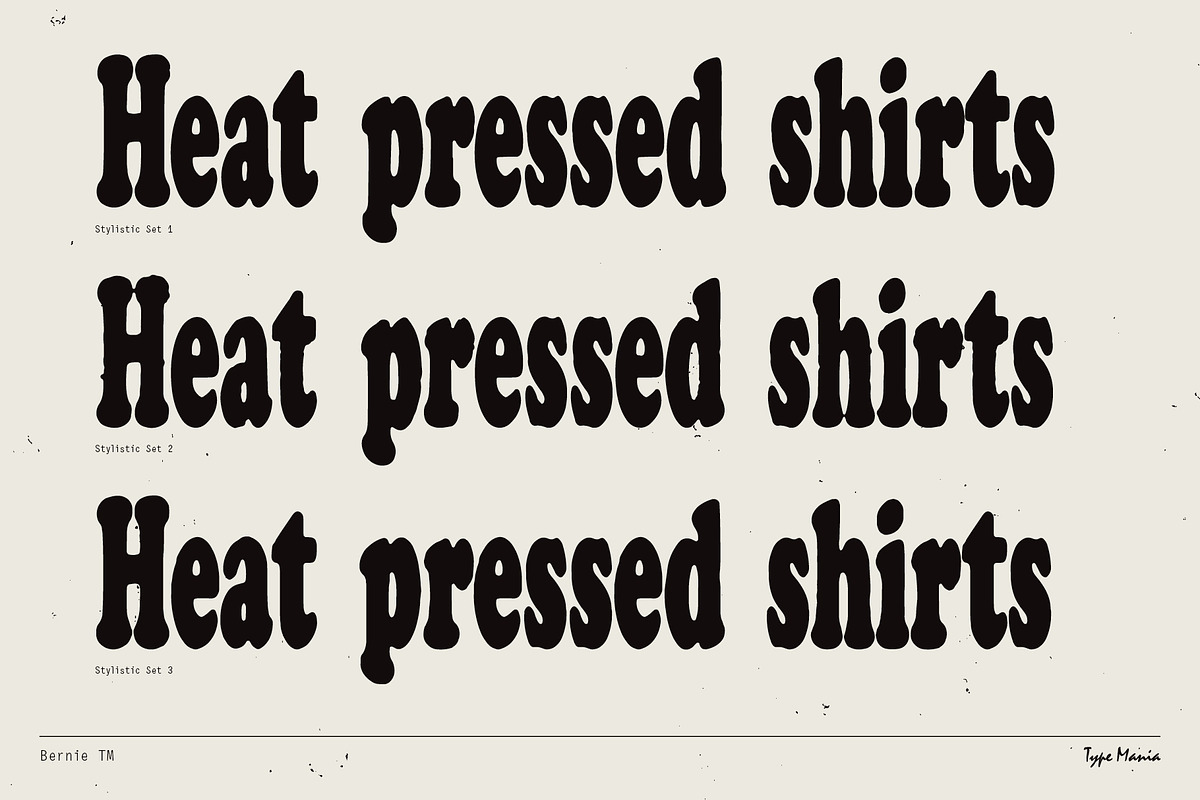 Bernie TM – XXX-Bold Cozy Type, a Serif Font by Type Mania (Photo 5 of 11)