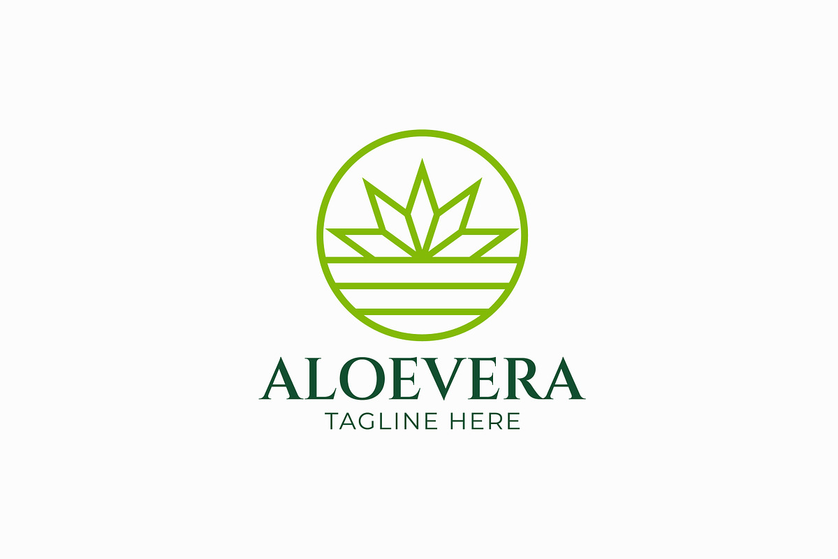 Abstract Aloe Vera Plant Logo Badge, a Branding & Logo Template by Signatoro (Photo 1 of 3)
