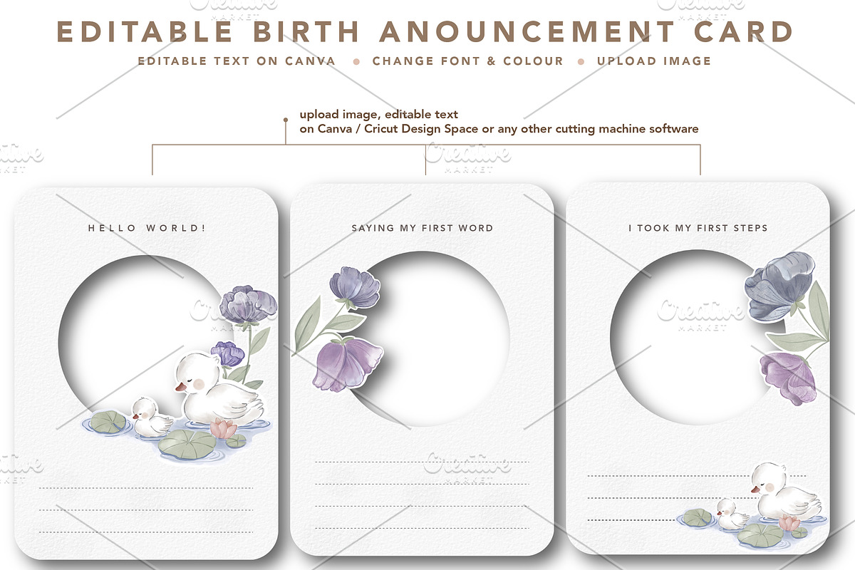 Cute duck Birth Announcement card, a Design Template by hanacrochetdesign (Photo 6 of 12)