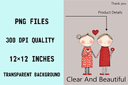 Watercolor-valentine Couple Clipart, an Illustration by SVGArt (Thumbnail 3 of 8)