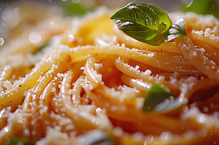 Close-up of cooked spaghetti with to, a Photo by LOGOCREATIVE