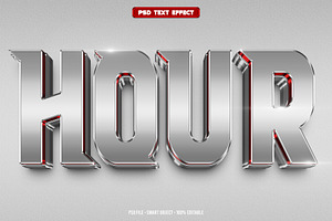 Hour 3D editable text effect, a Layer Style Add-On by Hello Muh