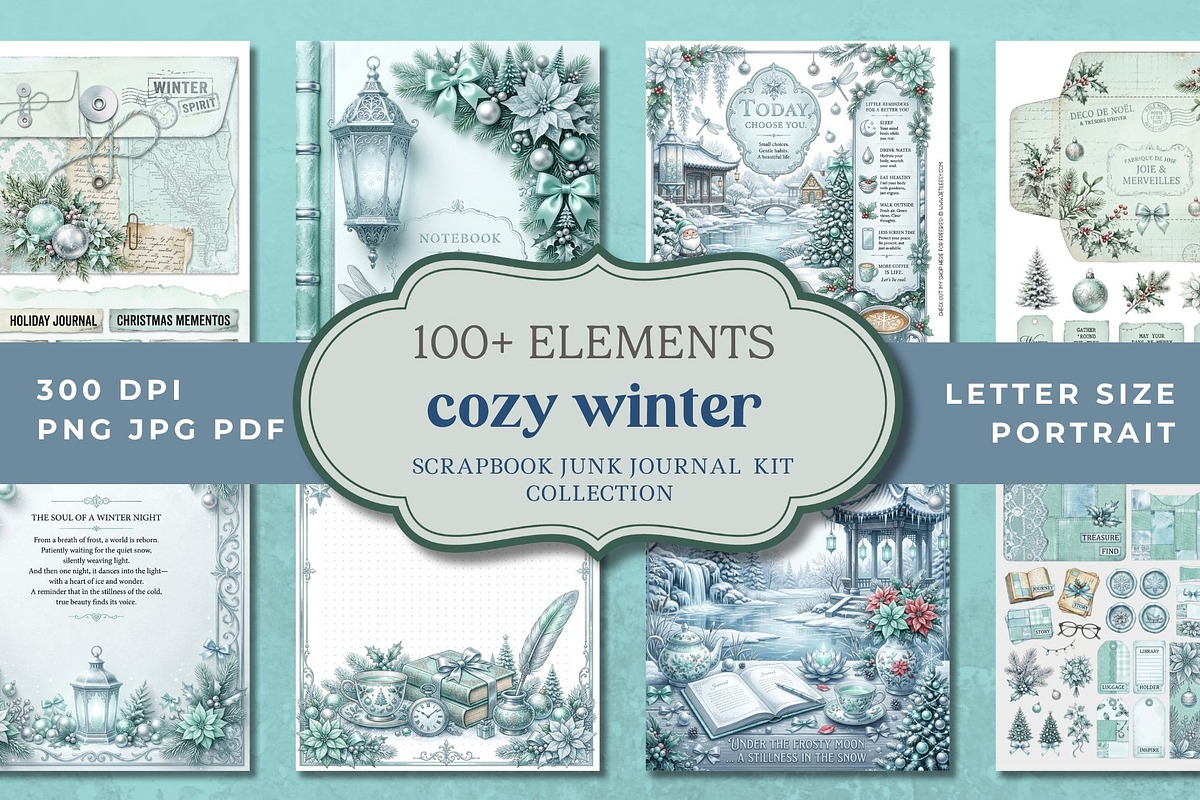 Cozy Winter Christmas Ephemera Kit, an Object Graphic by Traveling Designer (Photo 1 of 6)