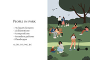People in park Illustration clipart, a Seasonal Illustration by LyubovZaytseva (Thumbnail 2 of 21)