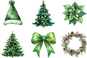 Green Christmas Sublimation Clipart, an Illustration by CraftArtStudio (Thumbnail 3 of 6)