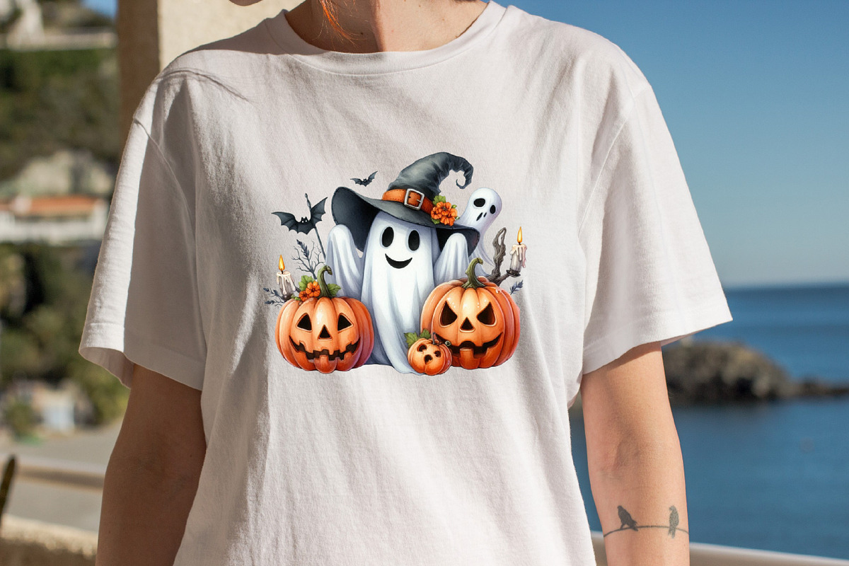 Cute Funny Ghost Pumpkin Halloween, an Illustration by SVGArt (Photo 8 of 8)