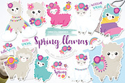 Spring Llamas, an Illustration by PrettyBundles (Thumbnail 1 of 5)