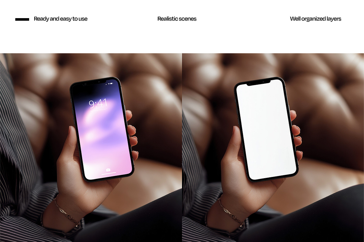 Realistic Smartphone Mockup Set, an iPhone Mockup by Mego-studio (Photo 6 of 10)