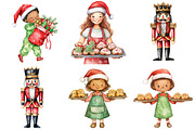 Christmas Black Watercolor PNG, a Seasonal Illustration by CitraGraphics (Thumbnail 2 of 3)