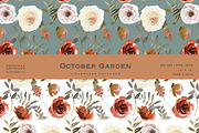 Fall Watercolor Floral Clipart Set, a Decorative Illustration by Patishop Art (Thumbnail 11 of 17)