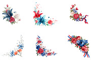 Patriotic Floral Corners Clipart, a Seasonal Illustration by CreationArt (Thumbnail 5 of 5)
