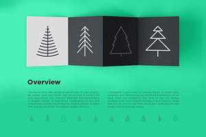 Christmas Tree 16 Thin Line Icons