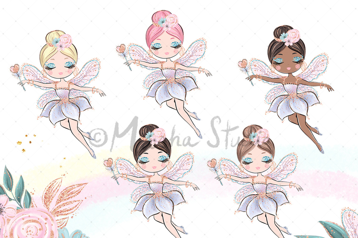 Fairies & Butterflies Clipart, an Illustration by Masha  Studio (Photo 3 of 9)