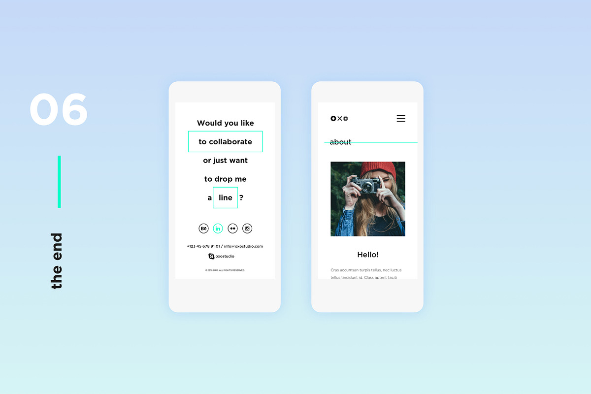 Oxo - Responsive Website Portfolio, an App Template by Ira Banana Studio (Photo 12 of 12)