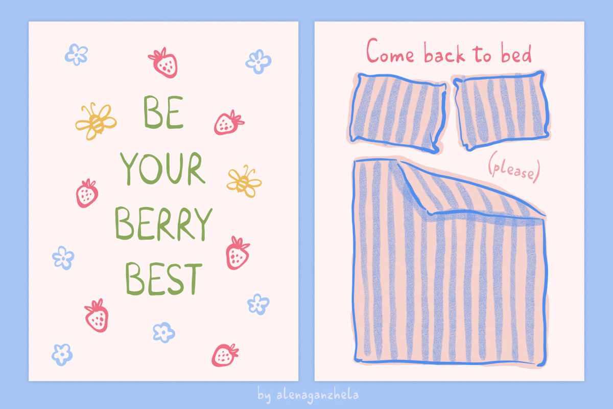 Lucky Berry - cute handwritten font, a Handwritten Font by alenaganzhela (Photo 8 of 10)