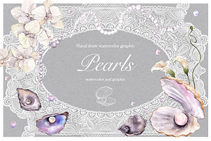 Pearls. Watercolor and graphic, an Object Graphic by ma_i_vi