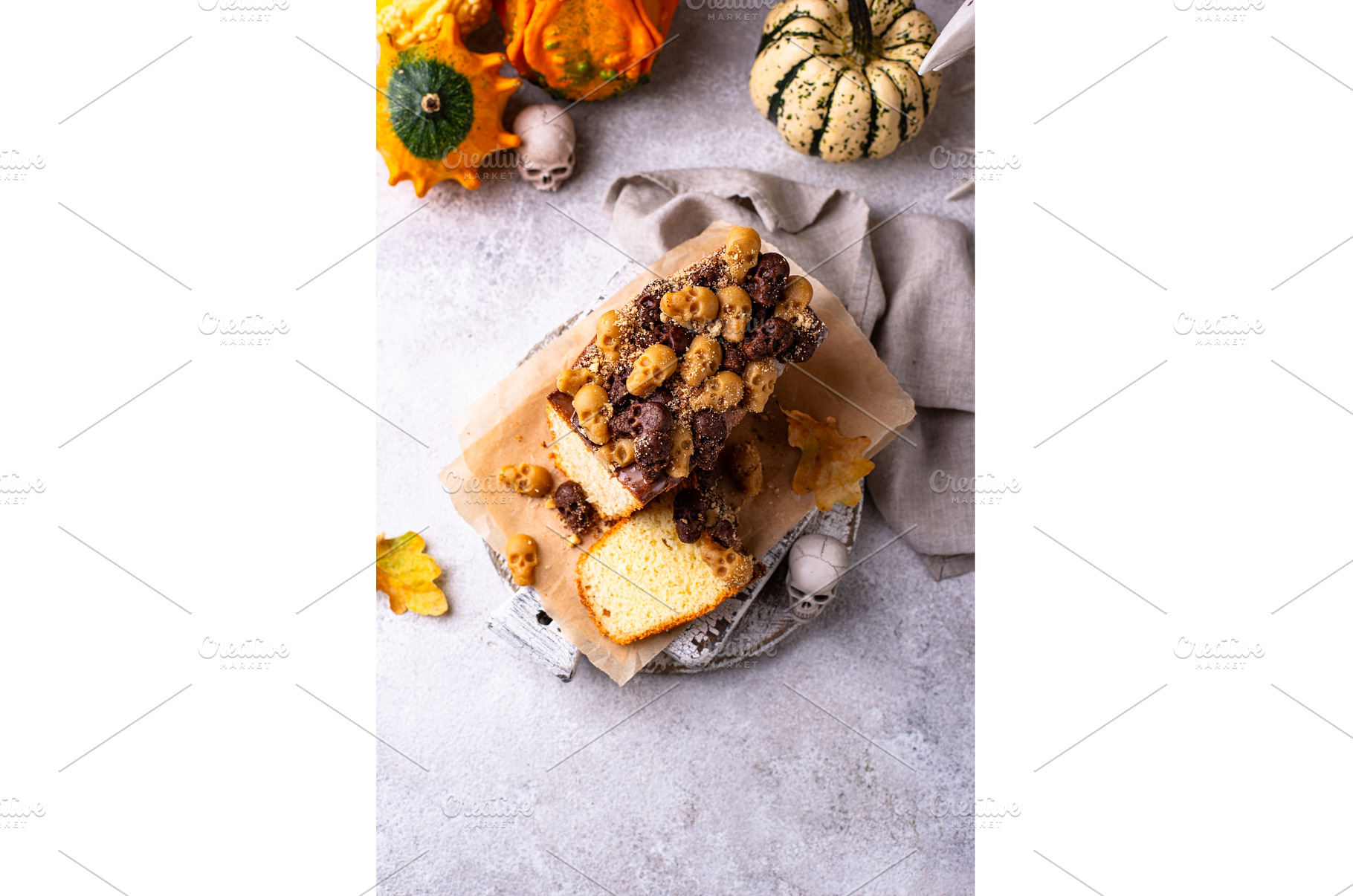 Halloween cake decorated with skull, a Holiday Photo by Yulia Furman