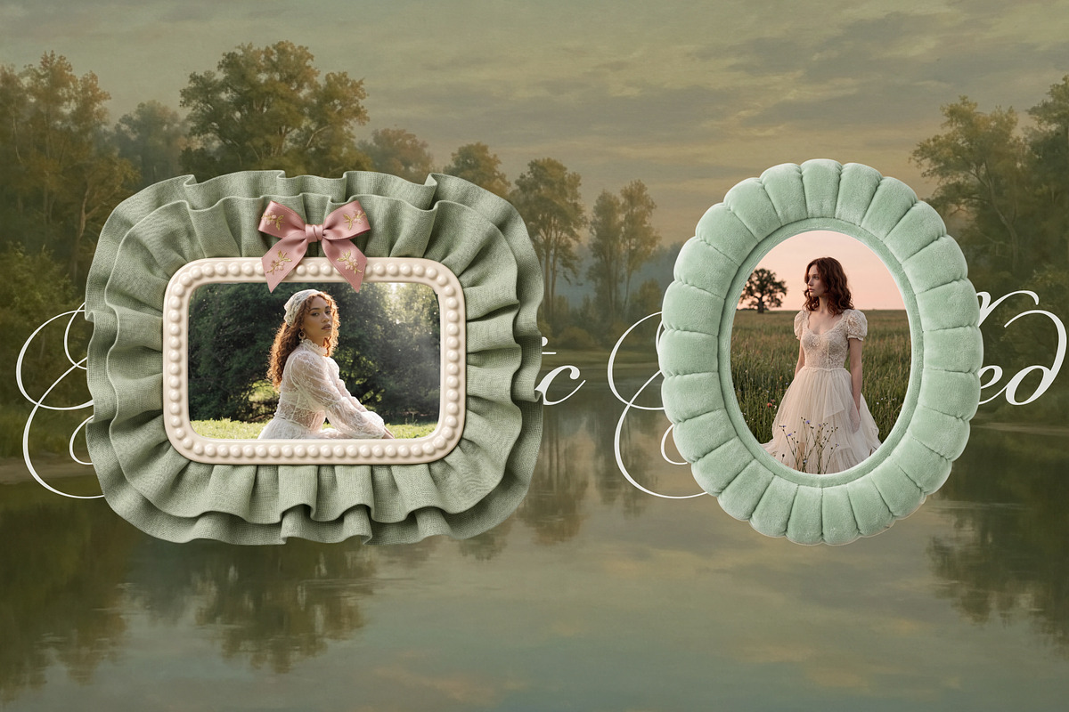 170 Aesthetic Vintage & Wavy Frames, an Object Graphic by OliaMuseDesign (Photo 6 of 7)