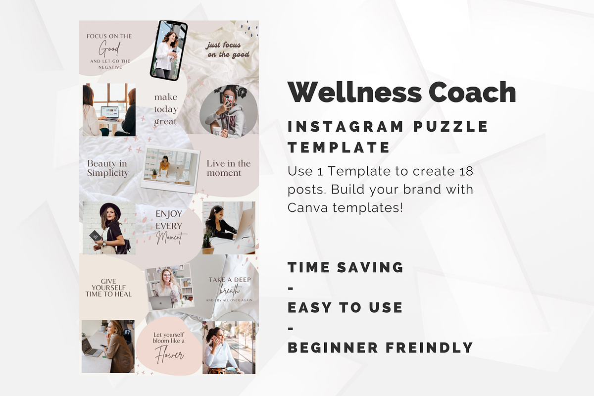 Wellness Instagram Puzzle Template, a Social Media Template by Social Assumptions (Photo 2 of 10)