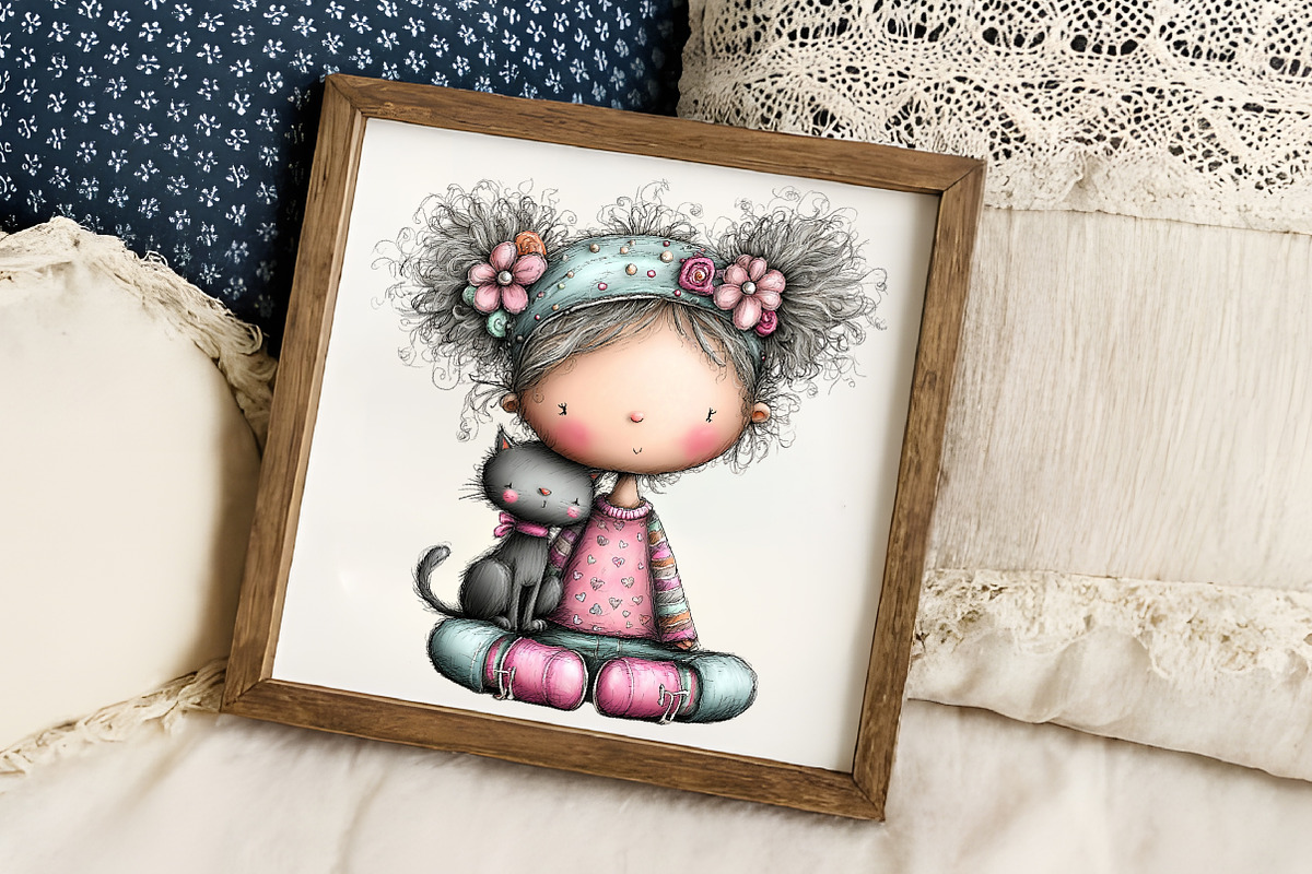 Cute Whimsical People and Pets Bundl, an Illustration by RobertsArt (Photo 6 of 7)