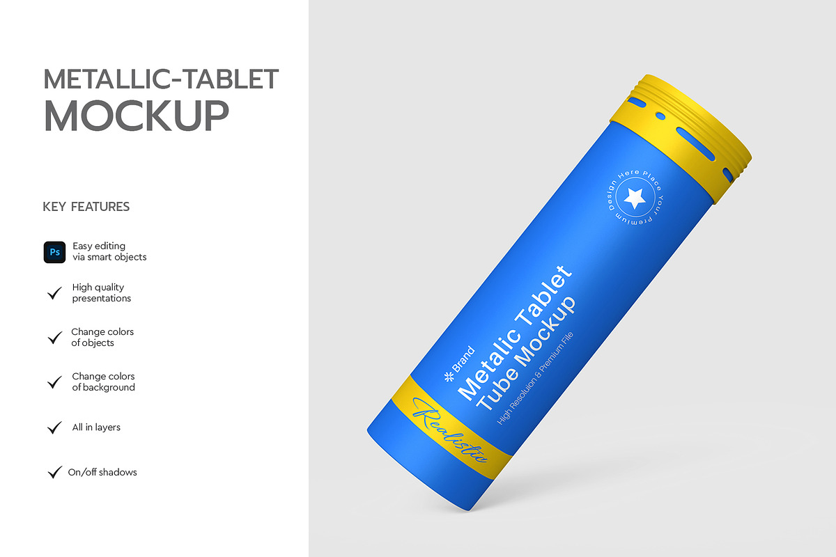 Tablet Tube Mockup PSD, a Packaging Mockup by graphypix (Photo 2 of 4)