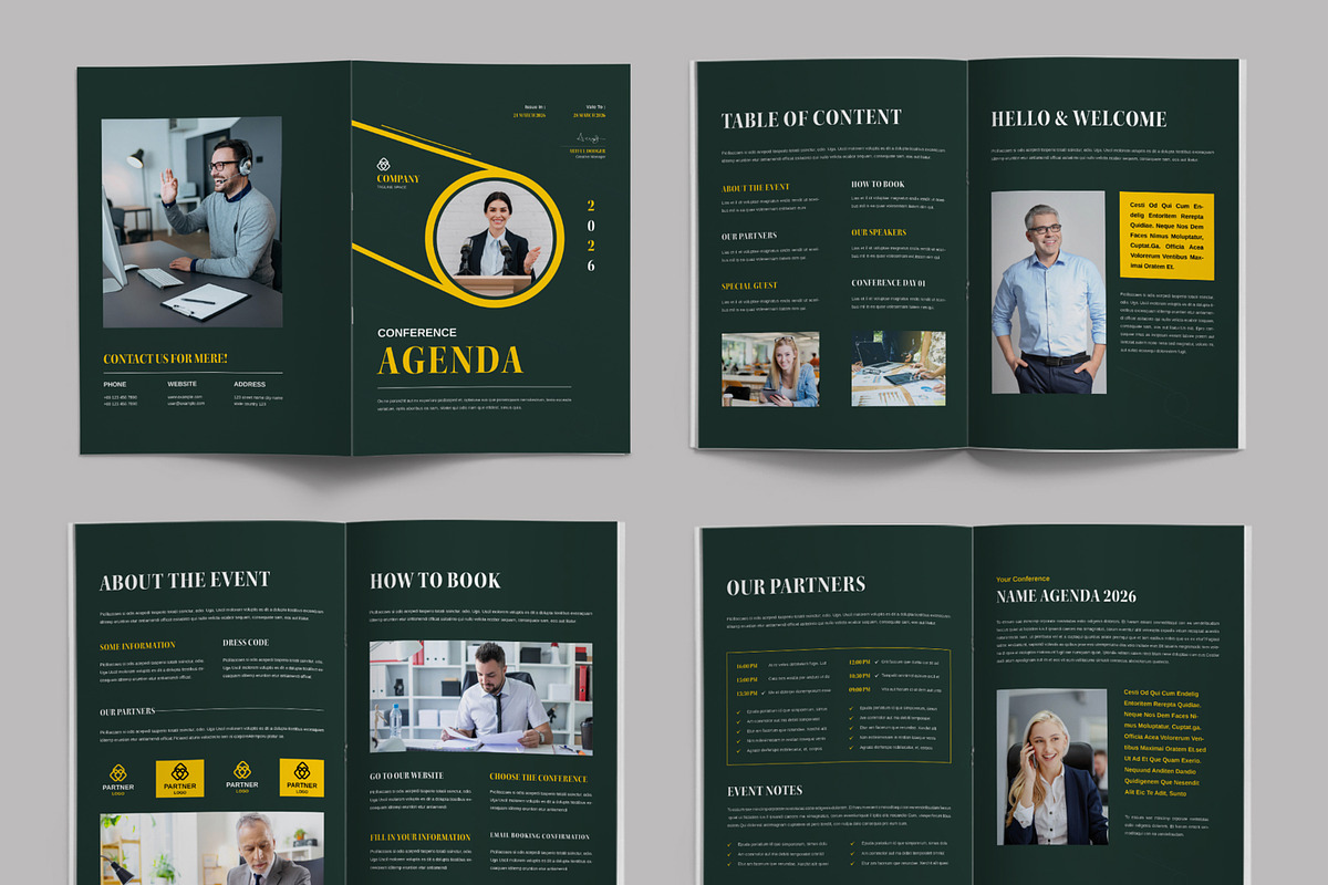 Conference Agenda Schedule Guide, a Brochure Template by ContestDesign (Photo 2 of 3)