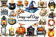 Creepy and Cozy Halloween Clipart, an Illustration by Daily.Designs (Thumbnail 1 of 5)