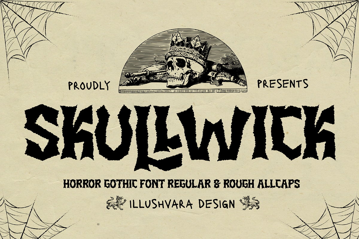 Skullwick - Horror Gothic Halloween, a Blackletter Font by Illushvara Design (Photo 1 of 12)