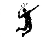60 Badminton Player Smash Silhouette, a Person Illustration by Amazin_art (Thumbnail 18 of 26)