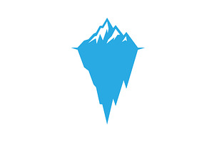 Blue iceberg silhouette with snowy, an Animal Illustration by GraphiShop