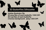 Butterfly Silhouette Vectors, a Graphic by GreenStockPhotos (Thumbnail 1 of 4)