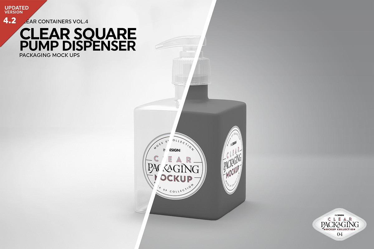 Clear Square Pump Dispenser Mockup, a Cups & Container Mockup by INCDesign (Photo 1 of 8)