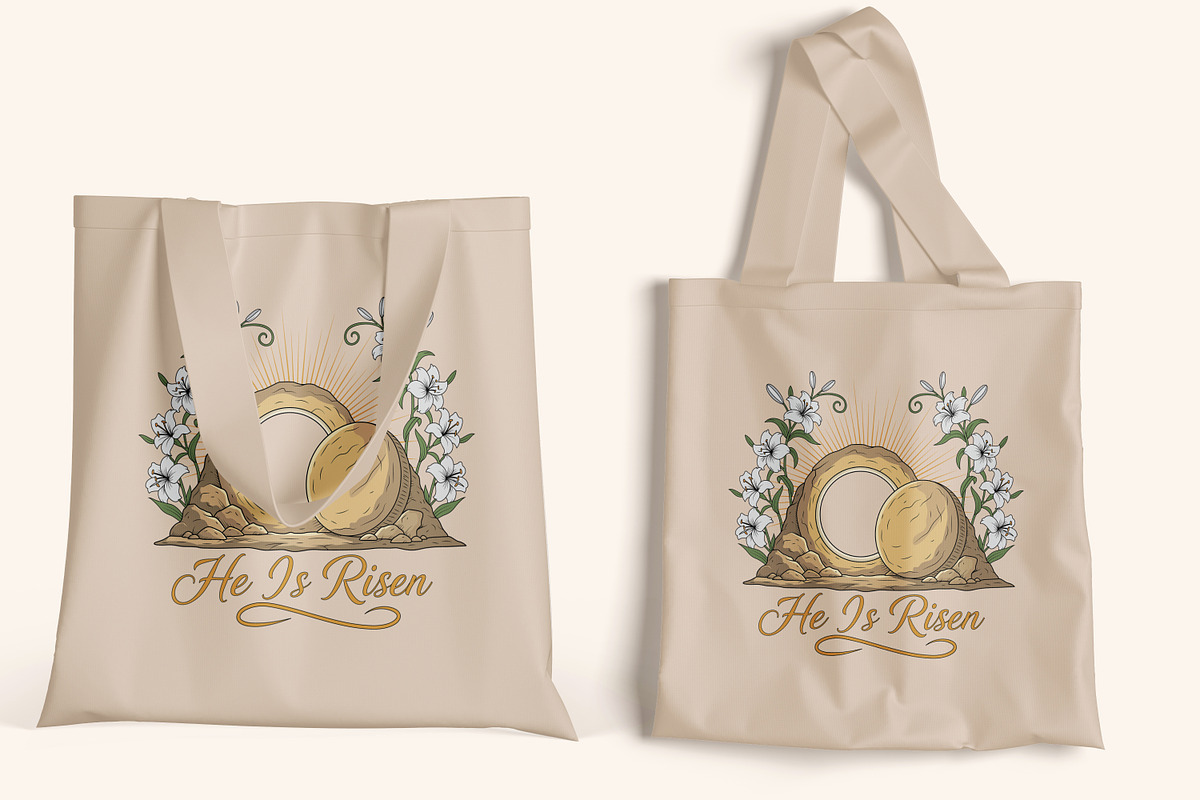 Empty Tomb He Is Risen T-Shirt Desig, a Seasonal Illustration by Ghagra (Photo 6 of 7)