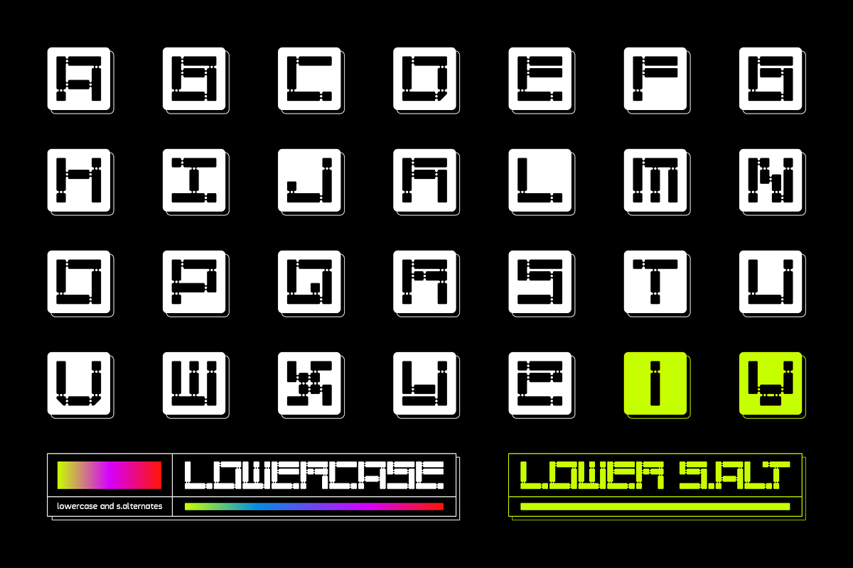BOXY MONOSPACE FUTURISTIC FONT, a Symbol Font by Font For Zula™ (Photo 5 of 11)