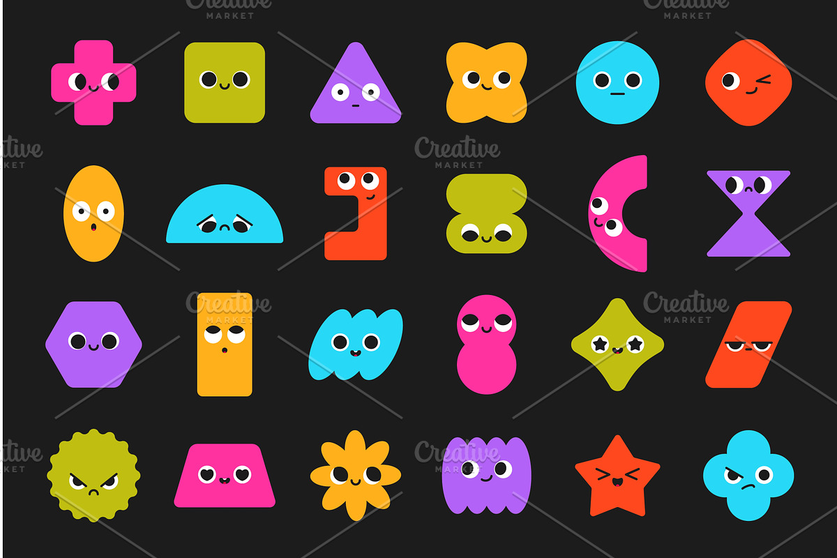 Bright simple shapes. Abstract, an Illustration by YummyBuum