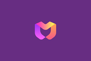 Creative letter M bright gradient, a Templates & Theme by Himalia1