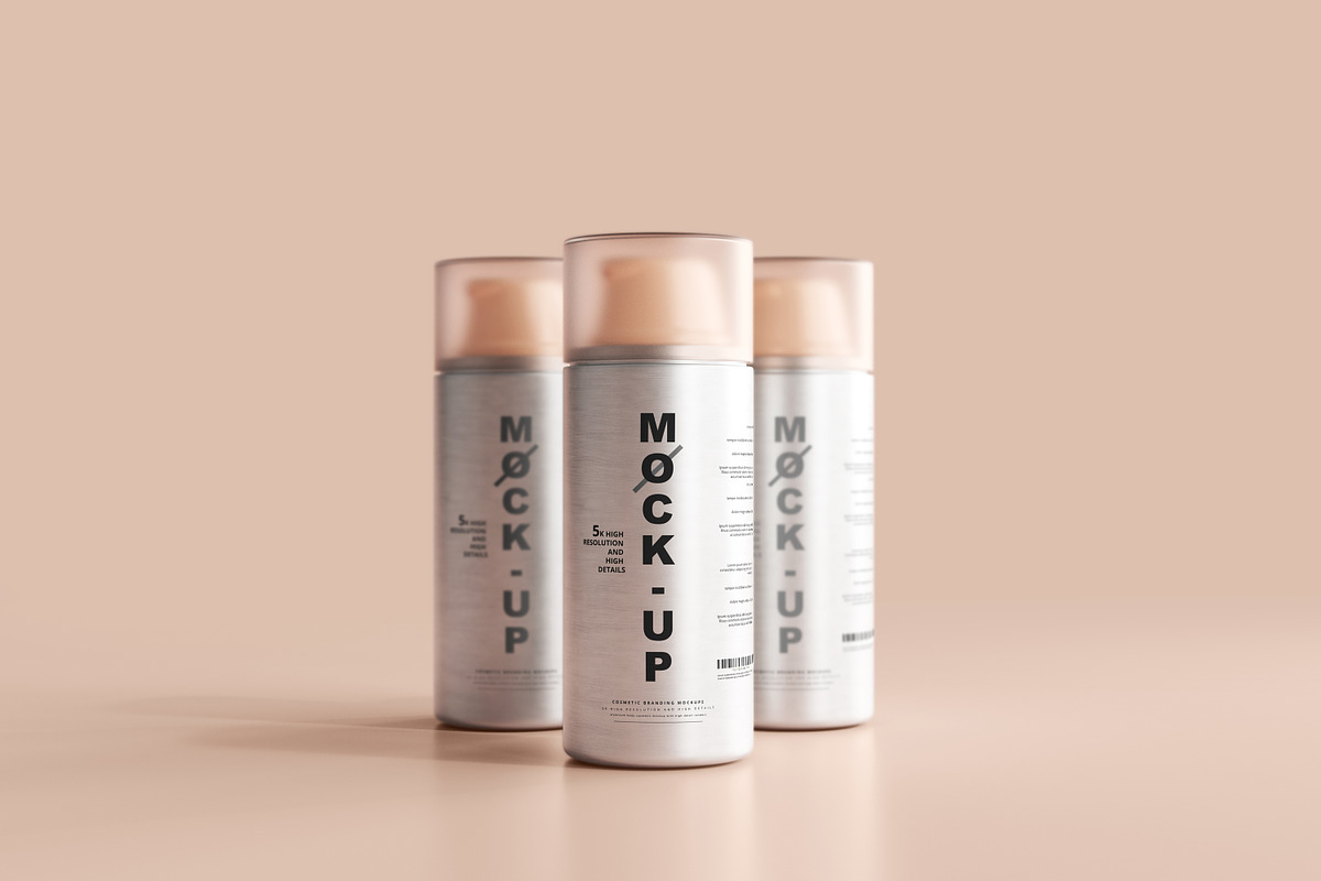 Aluminum Cosmetic Mockup Bundle, a Cups & Container Mockup by pmvch (Photo 165 of 206)