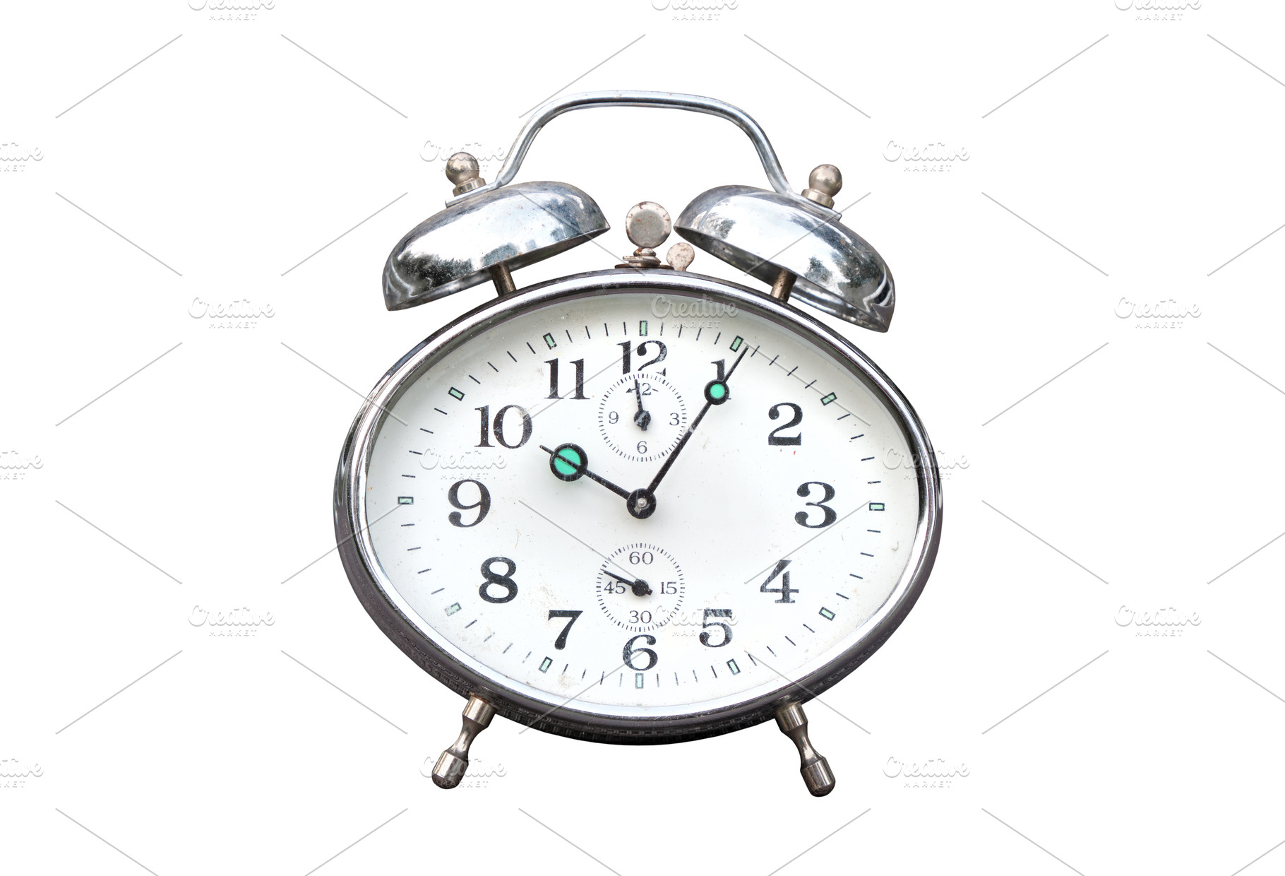 Old vintage alarm clock isolated, a Technology Photo by BOOCYS