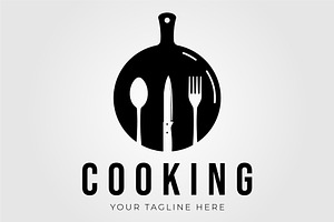 cooking, spoon, fork and knife logo, a Graphic by Rizkaarishandy_shop