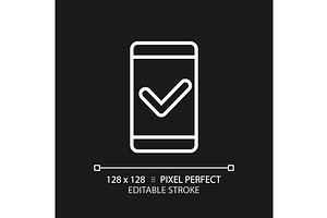 Mobile phone with check mark pixel, an Icon by IMG Visuals