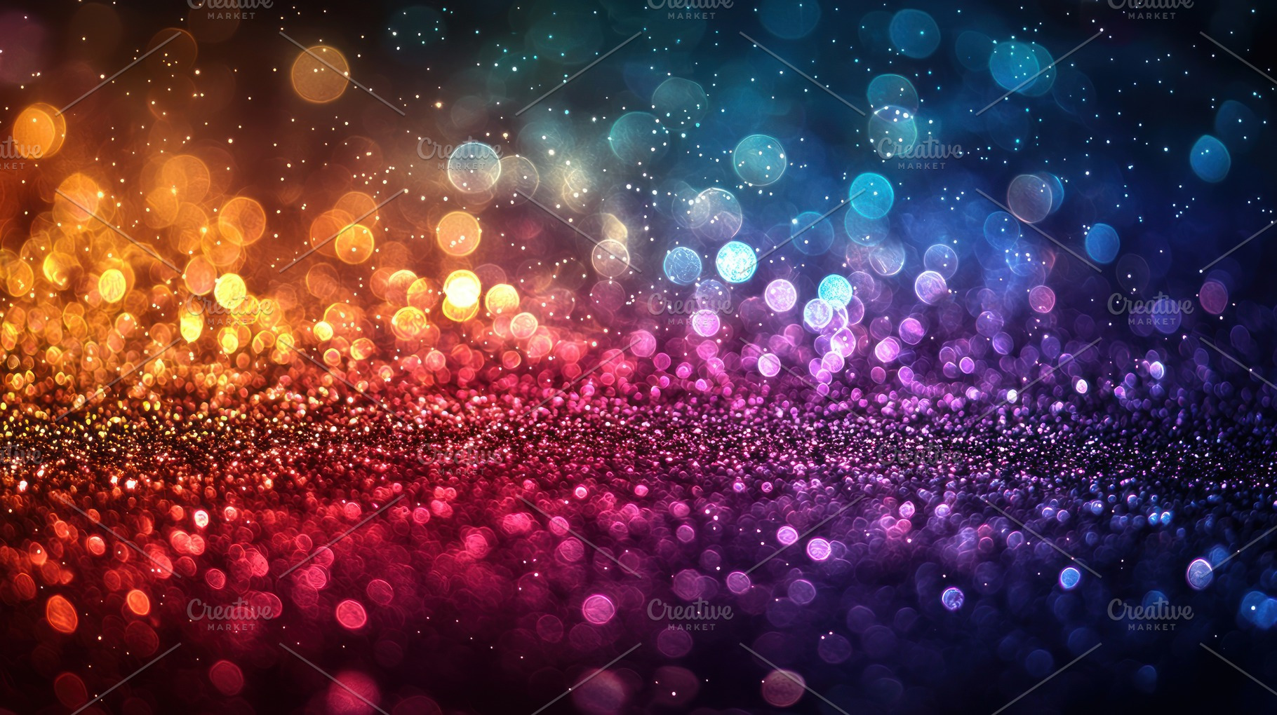 Colorful glitter and bokeh lights in a vibrant rainbow gradient, a Food & Drink Photo by José Manuel Gelpi