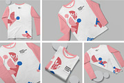 Girl Full Sleeve Crew Tee Mockups, a Shirt Mockup by megostudi0 (Thumbnail 1 of 7)