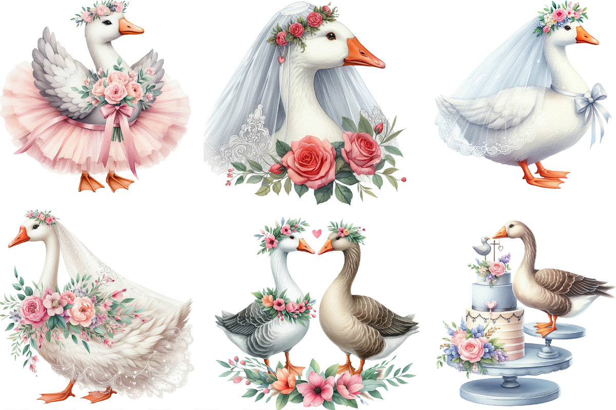 Wedding Goose Clipart, an Illustration by Designking (Photo 2 of 4)