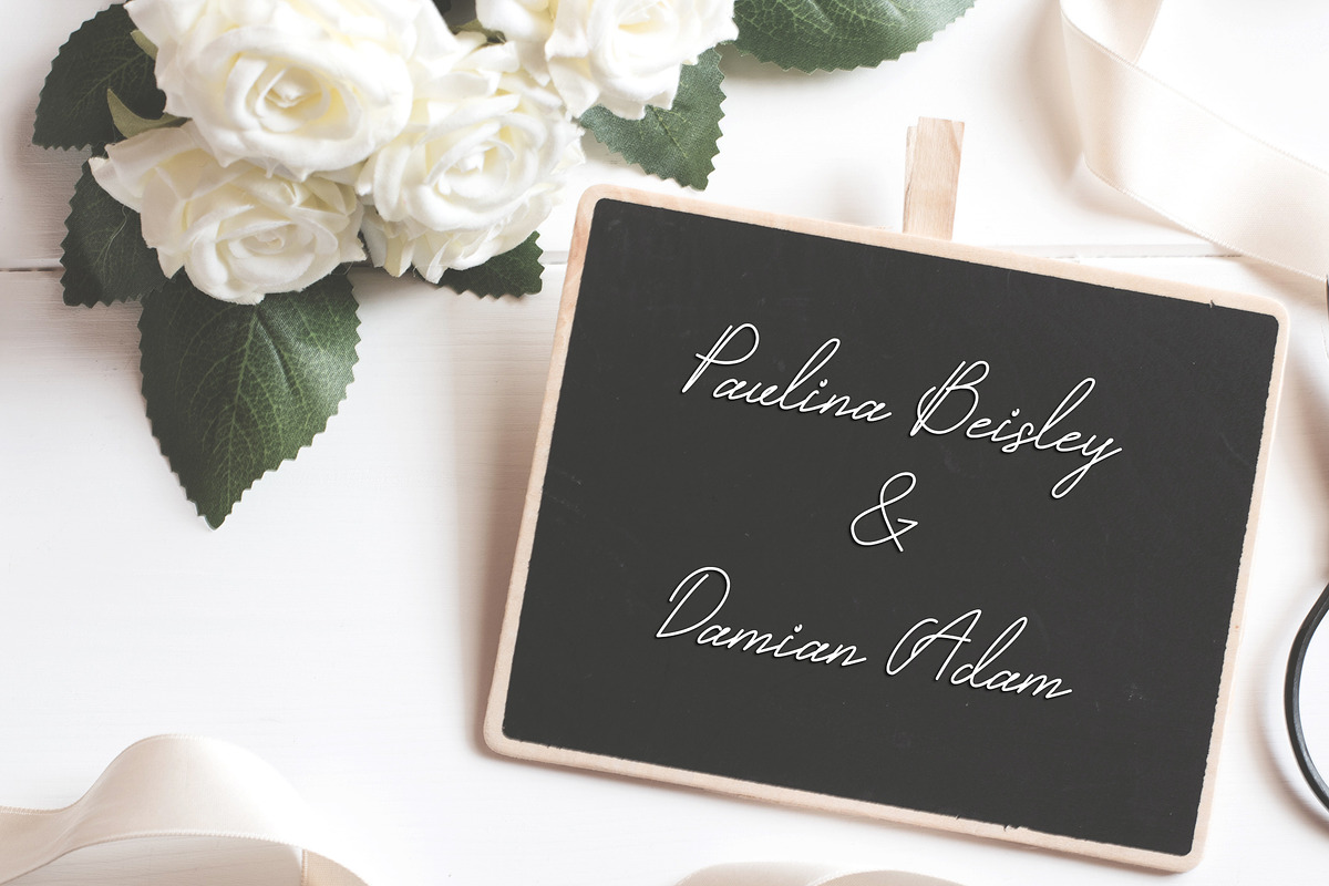 Calligraphic Script Font - Paulina B, a Script Font by sereneowl (Photo 3 of 4)