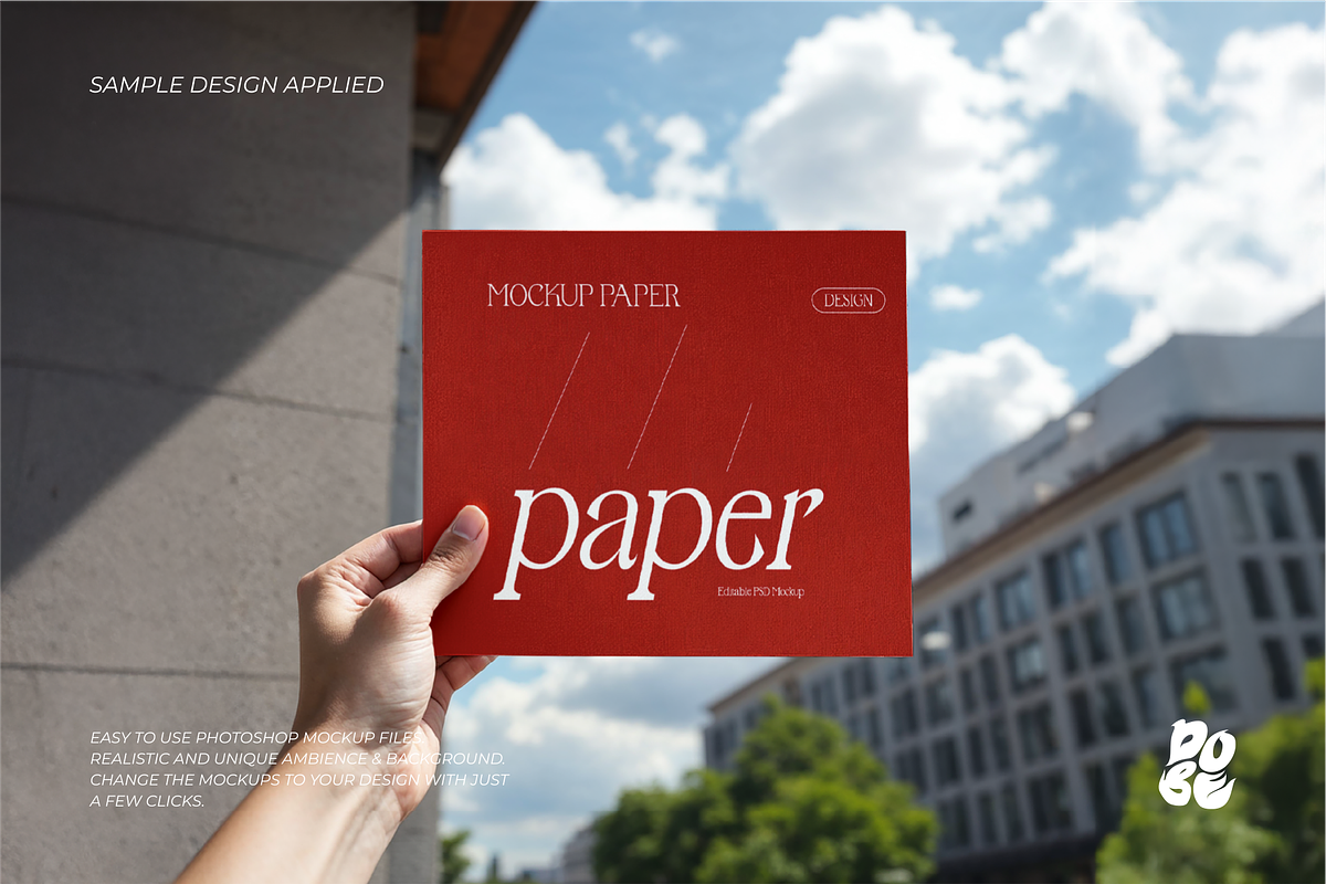 Hand and Paper Mockup Set, a Books & Magazine Mockup by DOBE Studio (Photo 2 of 10)
